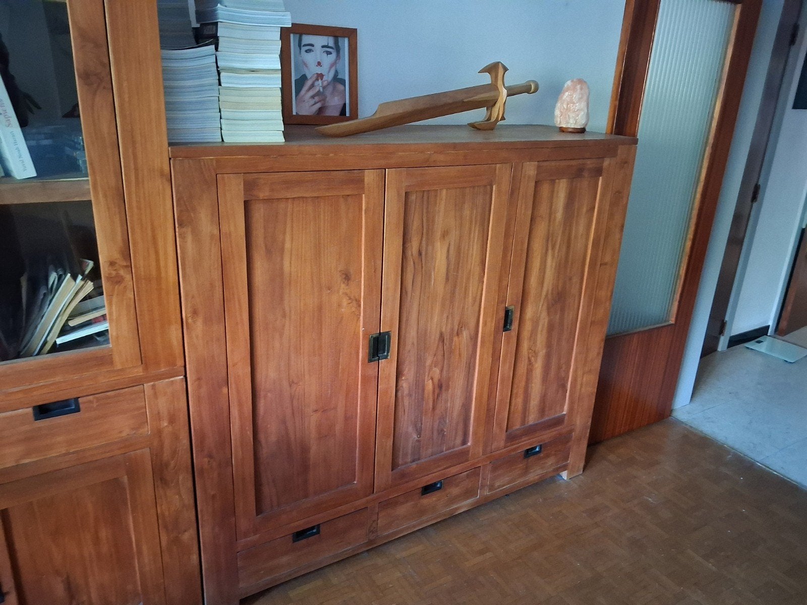 volhouten kasten, Huis en Inrichting, Ophalen, Zo goed als nieuw, Overige houtsoorten, Met lade(s)