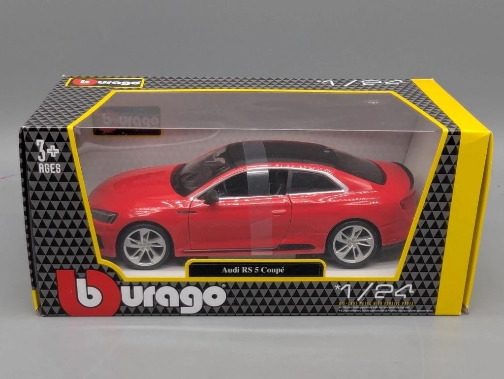 1:24 Bburago 18-21090 Audi RS 5 Coupe 2017 rood, Hobby & Loisirs créatifs, Voitures miniatures | 1:24, Enlèvement ou Envoi, Comme neuf