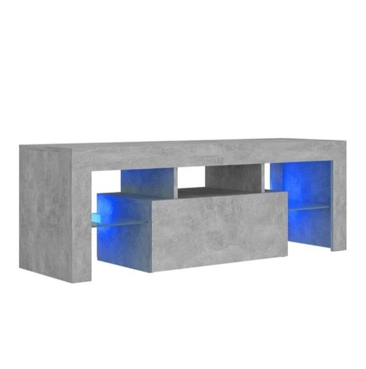 Meuble TV avec lumières LED gris béton, Enlèvement, Neuf