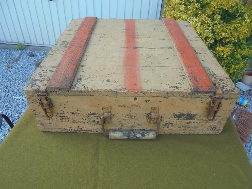 Duitse gecamoufleerde lege houten munitiekist, Verzamelen, Ophalen of Verzenden, Landmacht
