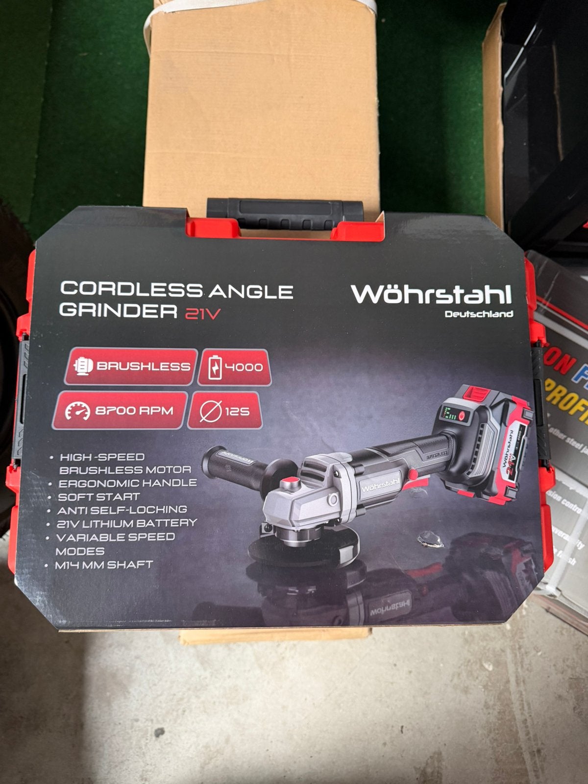 ‼️Nieuw‼️ WÖHRSTAHL 21V ACCU-HAAKSE SLIJPER – 125 MM, Ophalen of Verzenden, Nieuw, 1000 watt of meer, Haakse handslijpmachine