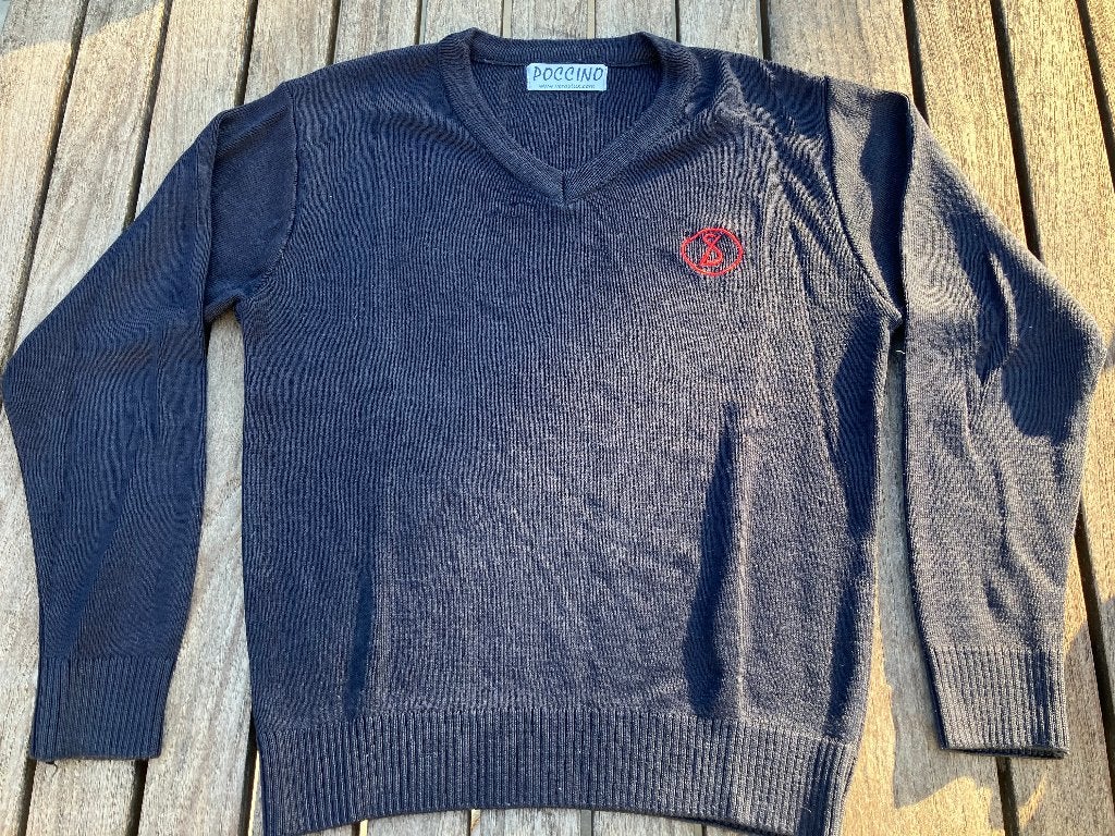 Uniform V-hals trui sint ludgardis, Kinderen en Baby's, Kinderkleding | Maat 128, Gebruikt, Jongen of Meisje, Trui of Vest, Ophalen of Verzenden