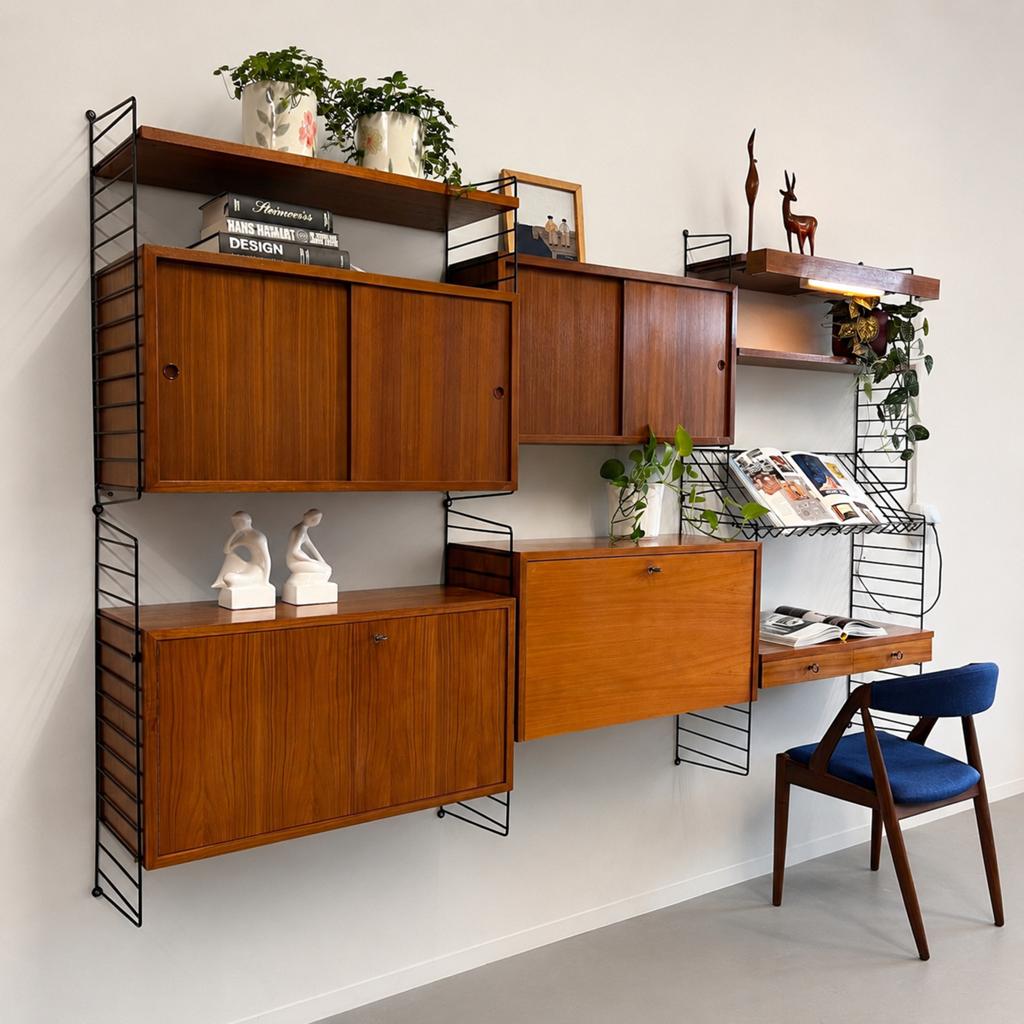 Vintage Zweeds wandysteem •Nisse String• 2/2, Huis en Inrichting, Ophalen of Verzenden, Gebruikt