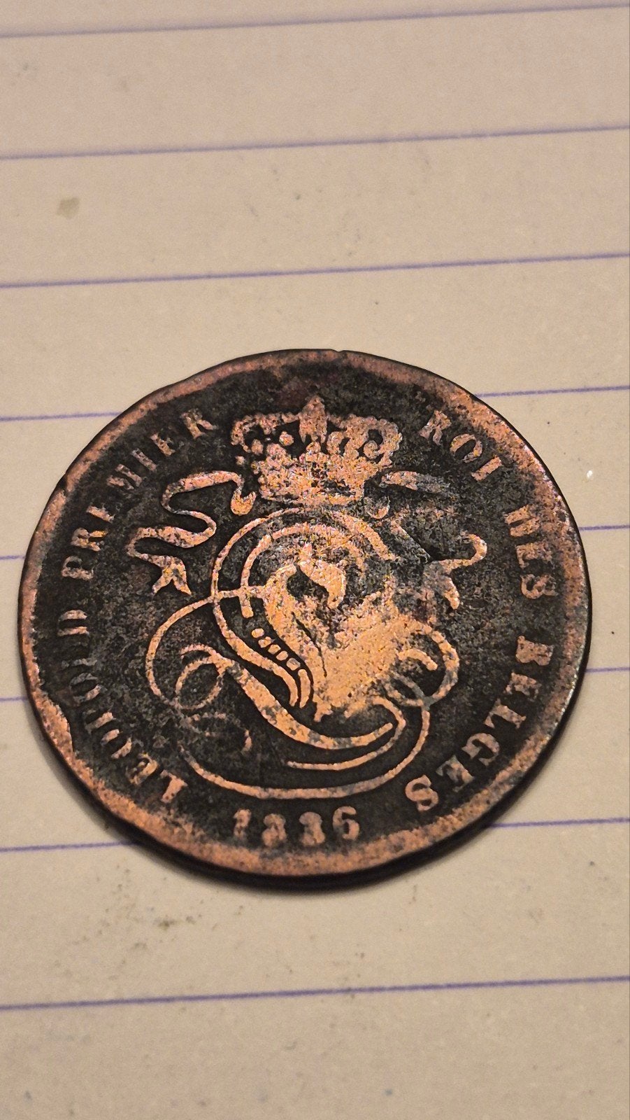 2 centiem koper leopold 1 van 1836 Frans, Timbres & Monnaies, Monnaies | Belgique, Enlèvement ou Envoi, Autre, Monnaie en vrac