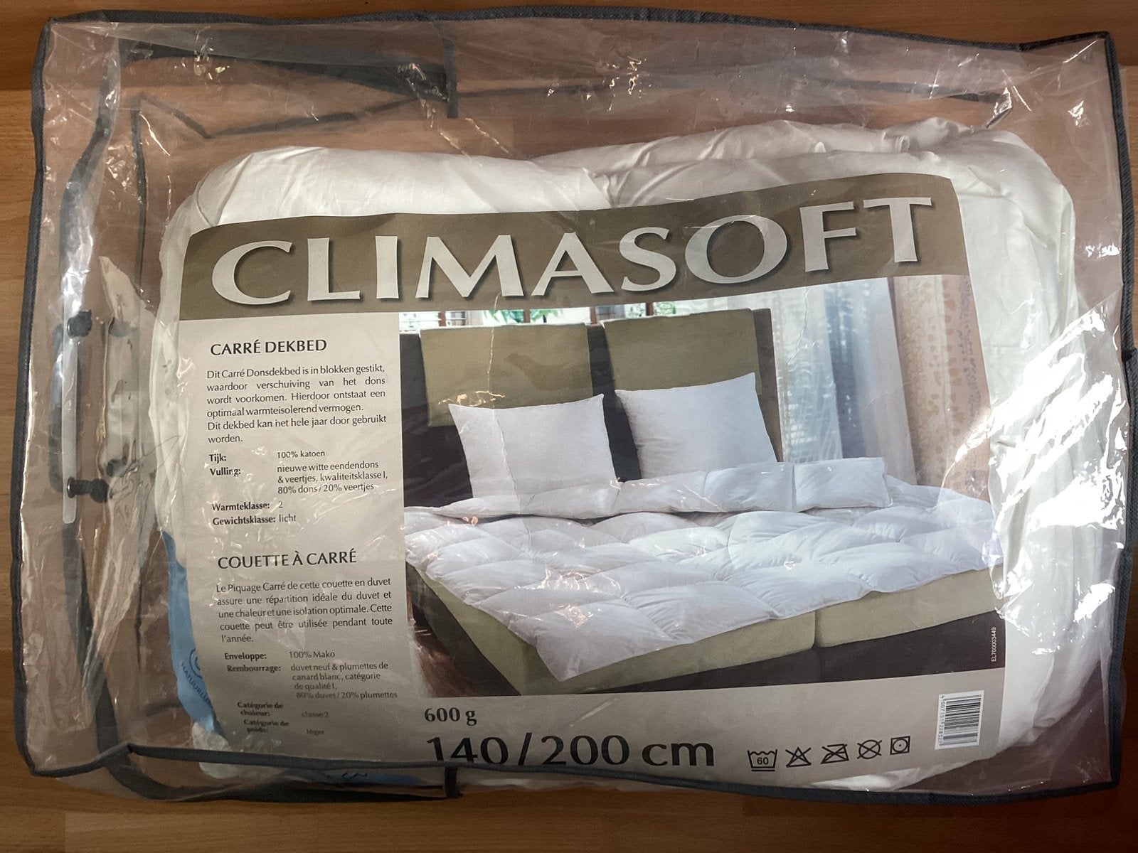 Climasoft carré dekbed - Nieuw, Neuf, Enlèvement ou Envoi, Une personne, Blanc