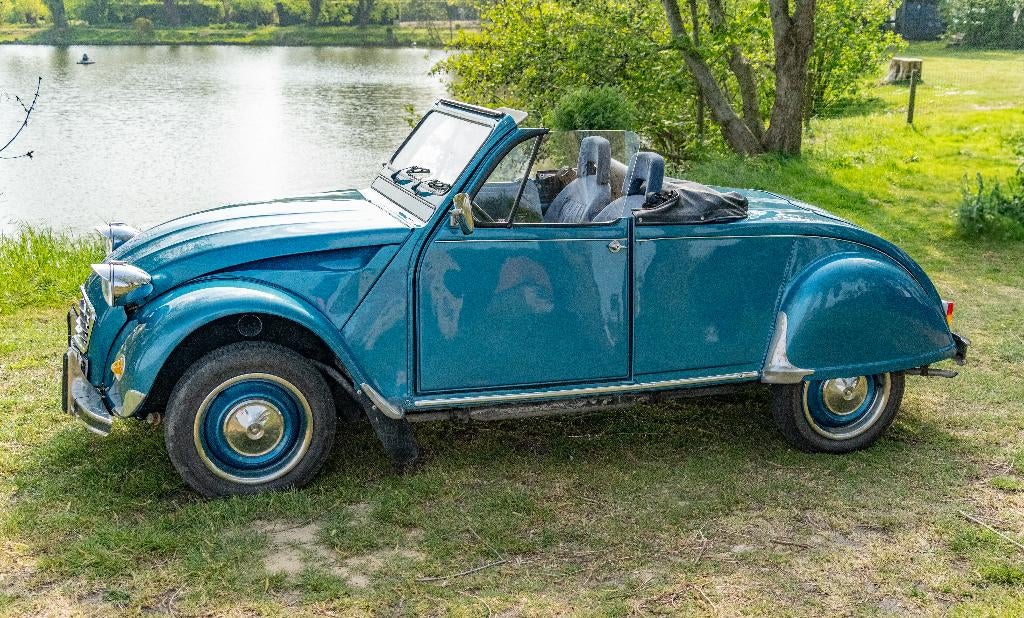 Citroën 2CV Azelle, Voorwielaandrijving, 602 cc, Cabriolet, Blauw
