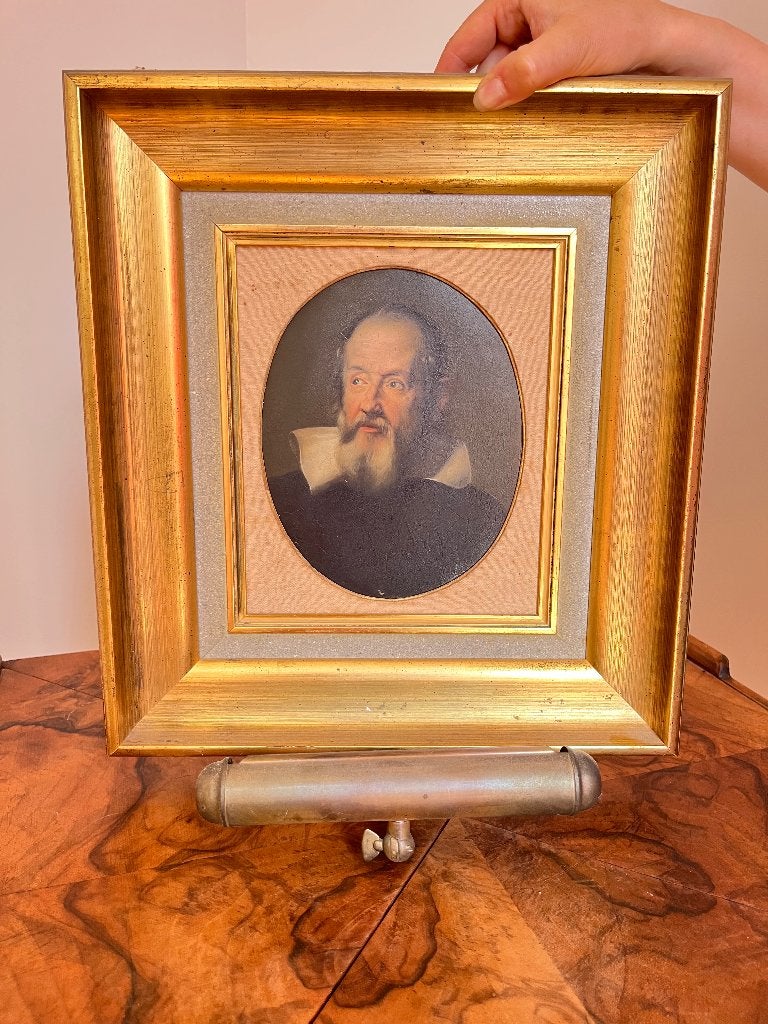 Prachtig antieken schilderij van Galileo galilei., Antiek en Kunst, Ophalen