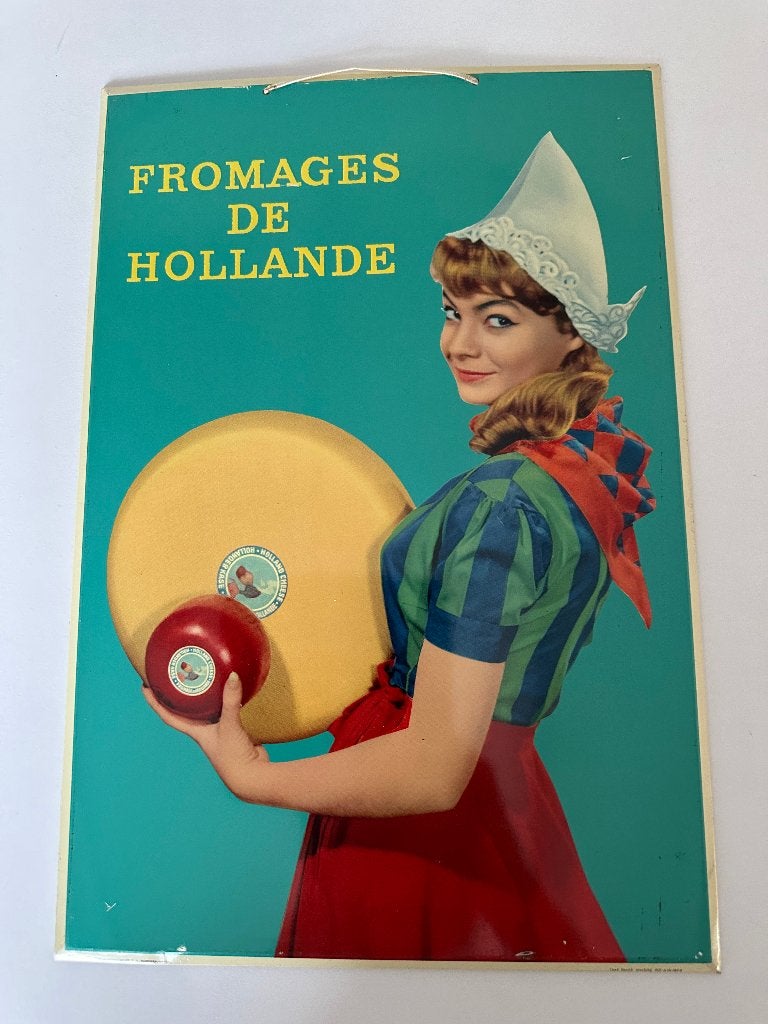 REKLAME BORD "FROMAGES DE HOLLANDE" 1958, Ophalen of Verzenden