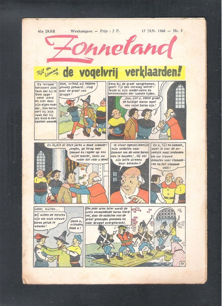 ZONNELAND 17 Jan. 1960 Nr 3  -  de vogelvrij verklaarden, Ophalen of Verzenden, Gelezen