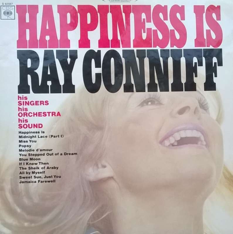 LP Happiness is Ray Conniff, CD & DVD, Vinyles | Pop, Enlèvement ou Envoi, Pop, Housse de protection extérieure, Comme neuf