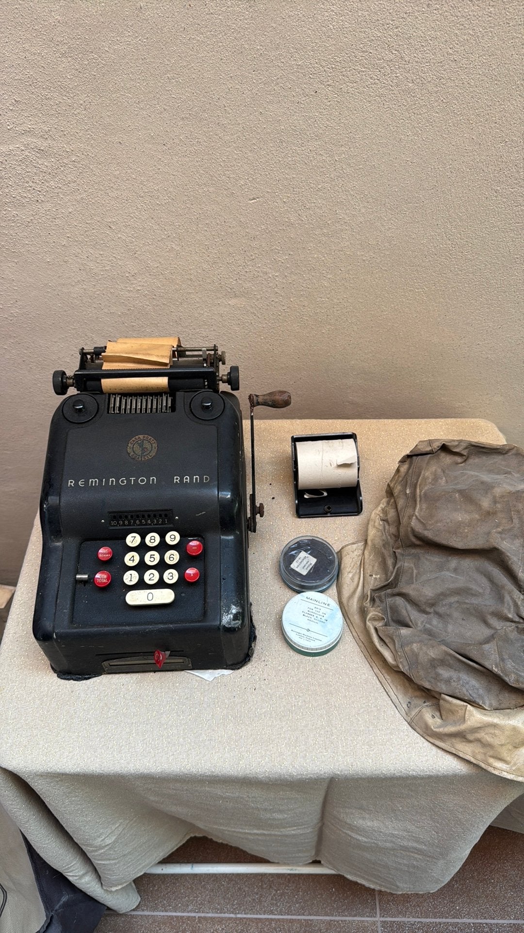 vintage Remington Rand mechanische rekenmachine, Diversen, Typemachines, Ophalen, Gebruikt