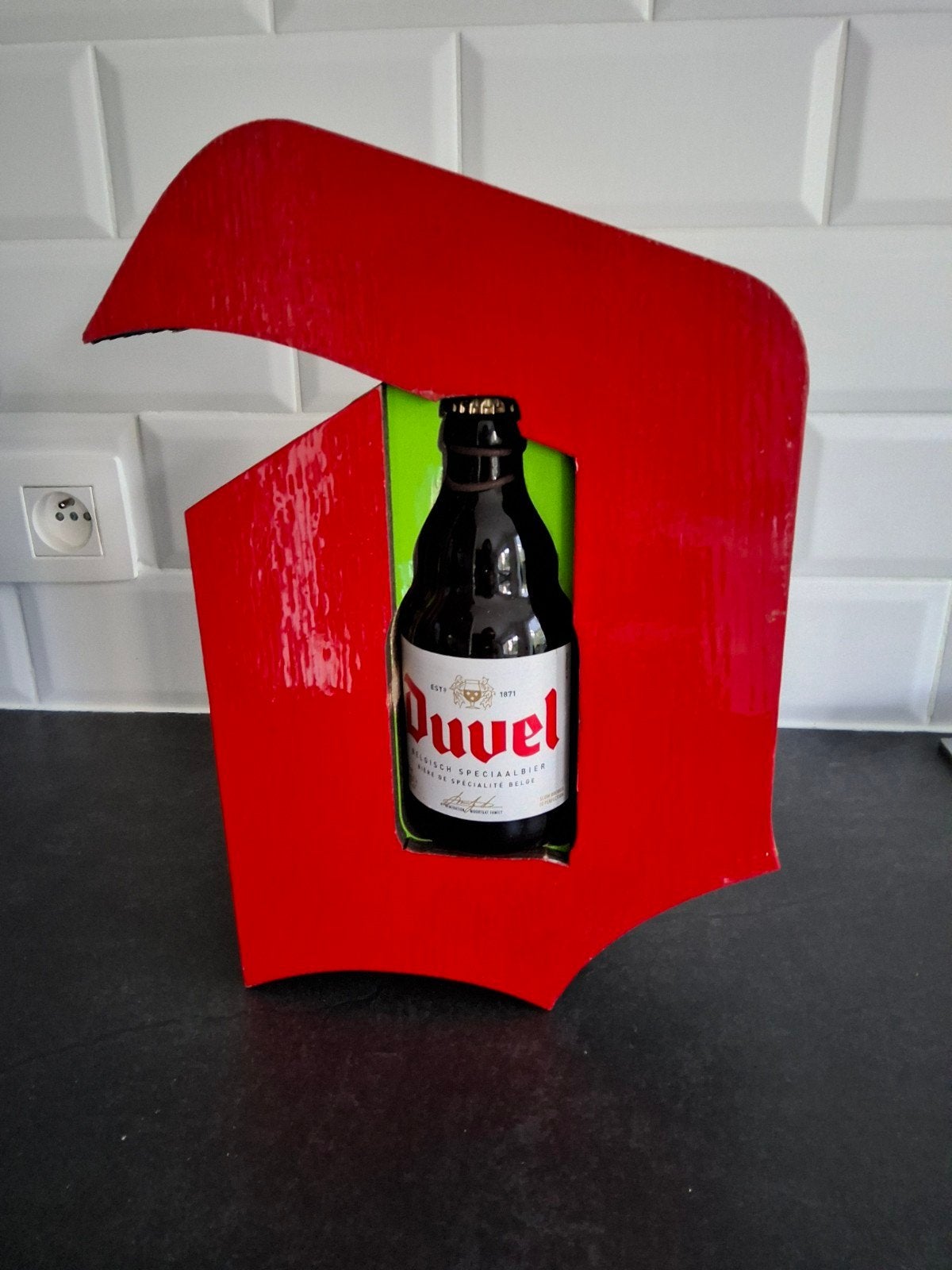 houten letter D  reclamebord van Duvel, Verzamelen, Ophalen of Verzenden, Gebruikt, Reclamebord, Plaat of Schild, Duvel