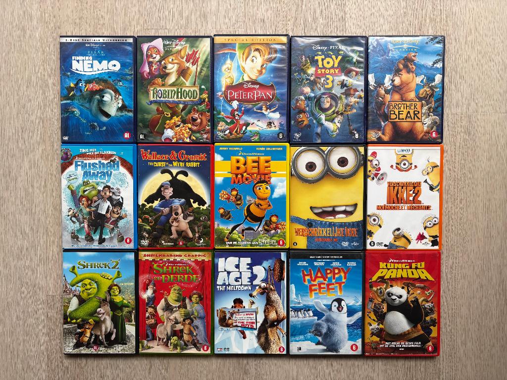 15x animatiefilm DVD Disney/Pixer/Dreamworks, Alle leeftijden, Ophalen of Verzenden, Gebruikt, Tekenfilm