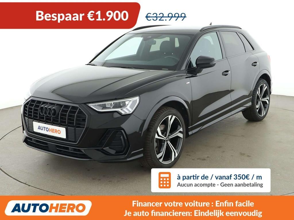 Audi Q3 35 TFSI S Line (bj 2023, automaat), Auto's, 161 g/km, Zwart, Leder, 5 zetels