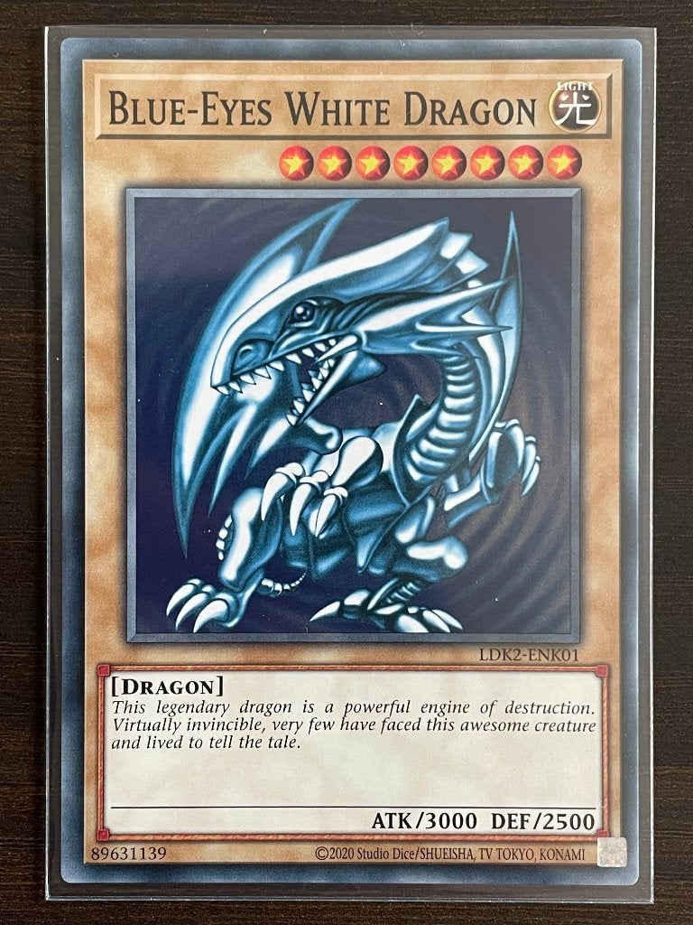 Zeldzaam: Blue Eyes White Dragon - Original Art - Mint, Enlèvement ou Envoi, Neuf, Cartes en vrac