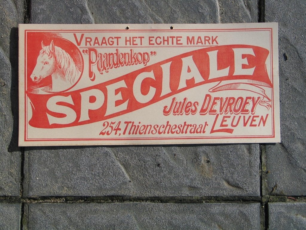 Reclamebord Bier Leuven Devroey speciale, Verzamelen, Ophalen of Verzenden