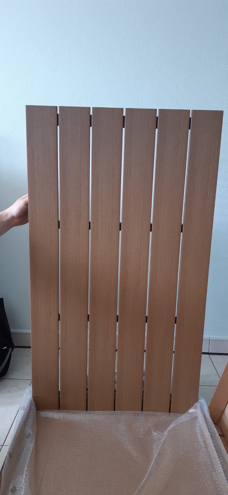 zwart aluminium loungetafel met blad van kunst hout, Ophalen, 100 tot 150 cm, Nieuw, 50 tot 100 cm