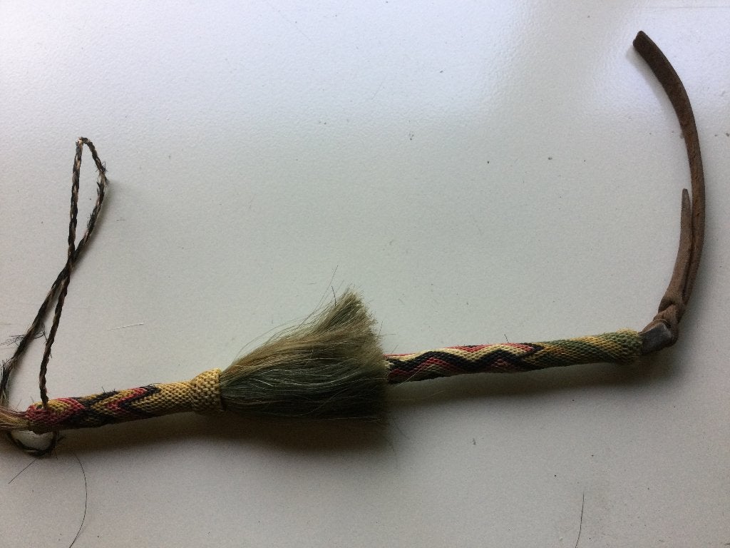 Vintage Afrikaanse  zweep Congo 1930, Ritueel object, Natuurlijk materiaal, Afrika, Handgemaakt
