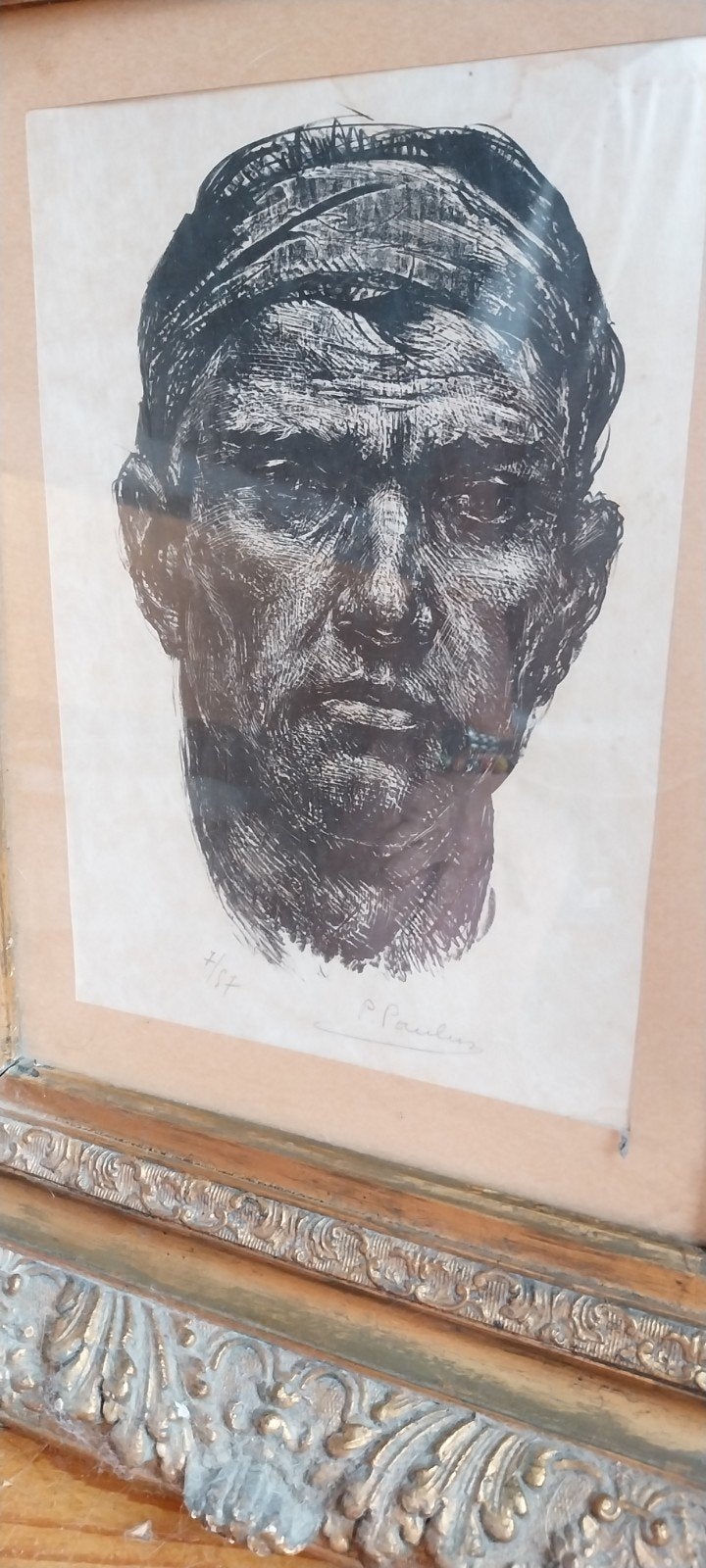 Eau forte, gravure P. Paulus, Antiquités & Art, Enlèvement ou Envoi