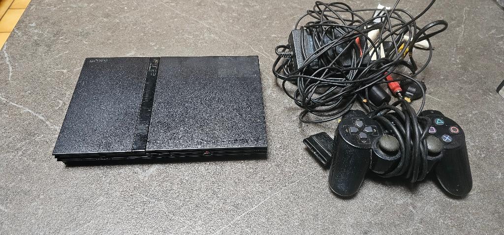 PS2 Playstation 2 slim zwart, Games en Spelcomputers, Games | Sony PlayStation 2, Ophalen of Verzenden, Gebruikt