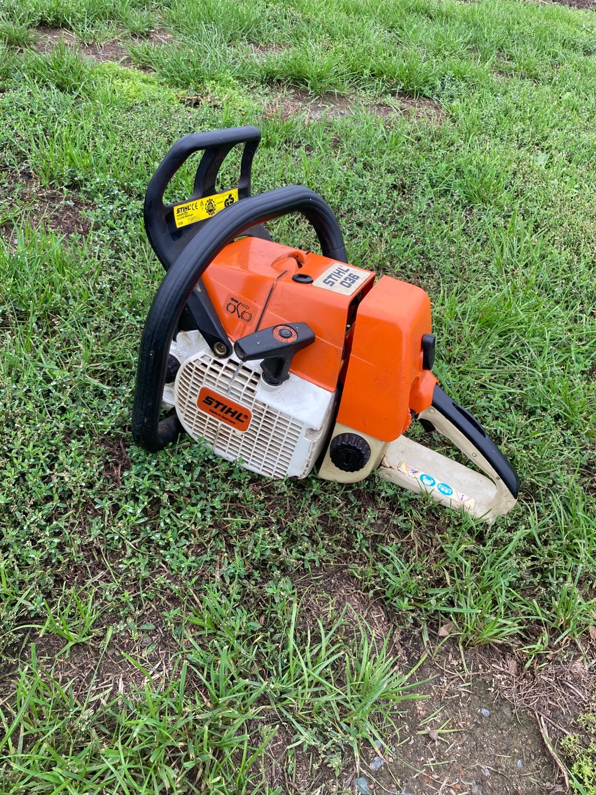 Stihl 036 kettingzaag, Ophalen, Gebruikt