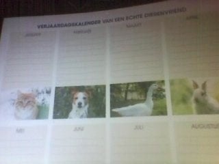 Verjaardagskalender van een echte dierenvriend, Divers, Calendriers, Envoi, Calendrier mensuel, Neuf