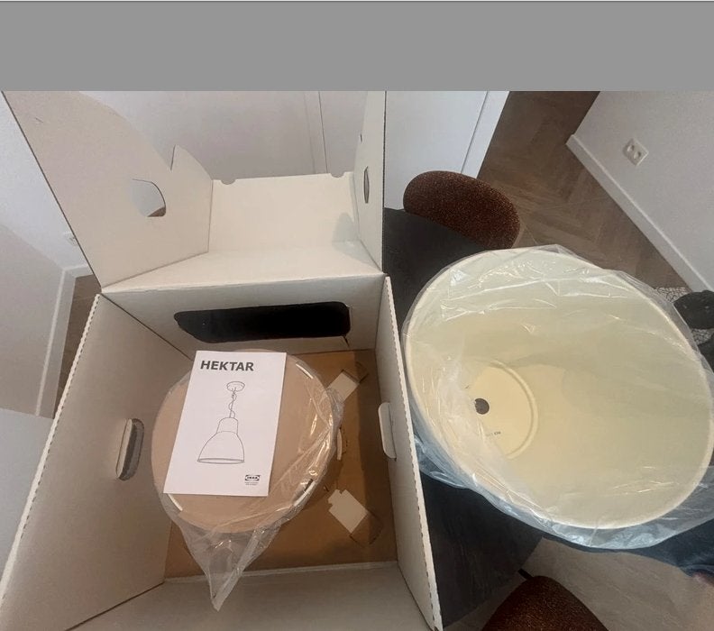 IKEA HEKTAR lamp 47 cm – wit, Ophalen of Verzenden, Zo goed als nieuw, E27 (groot)