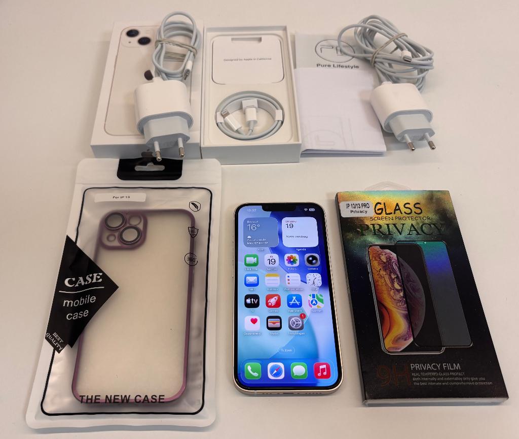 !!! iPhone 13 -128GB -Nieuwstaat -100% battery + Extra's !!!, Telecommunicatie, Mobiele telefoons | Apple iPhone, Zo goed als nieuw