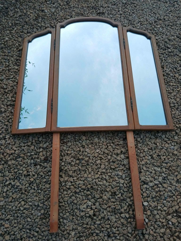 TRIPLE MIROIR DONT 2 PANNEAUX AMOVIBLES, Enlèvement, Comme neuf, Moins de 150 cm, 100 à 150 cm