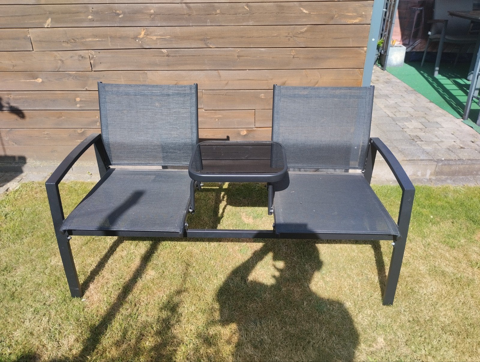 tweezitsbank voor in tuin, Jardin & Terrasse, Bancs de jardin, Enlèvement, Comme neuf, Métal