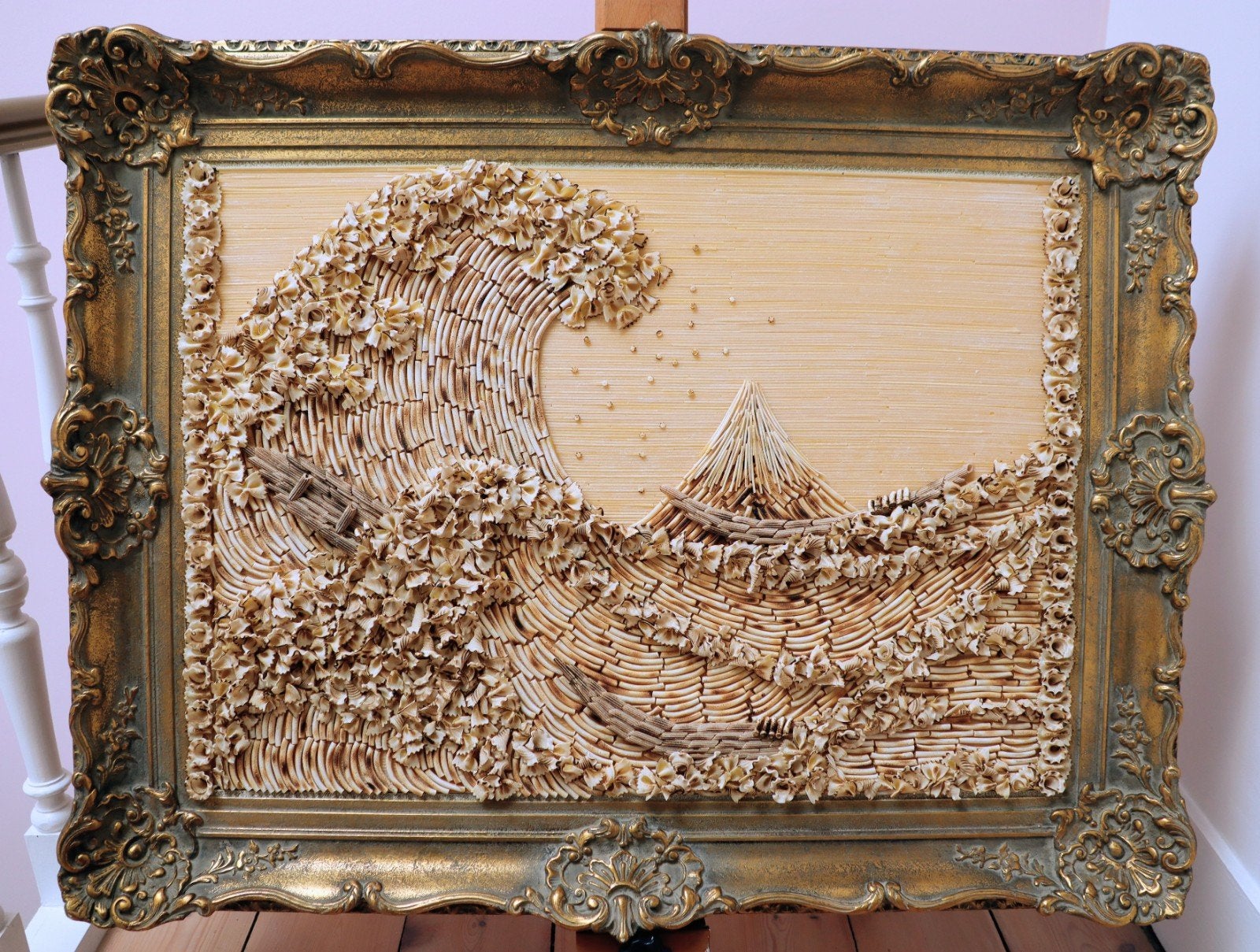Magnifique vague Hokusai en pâtes italiennes, Enlèvement