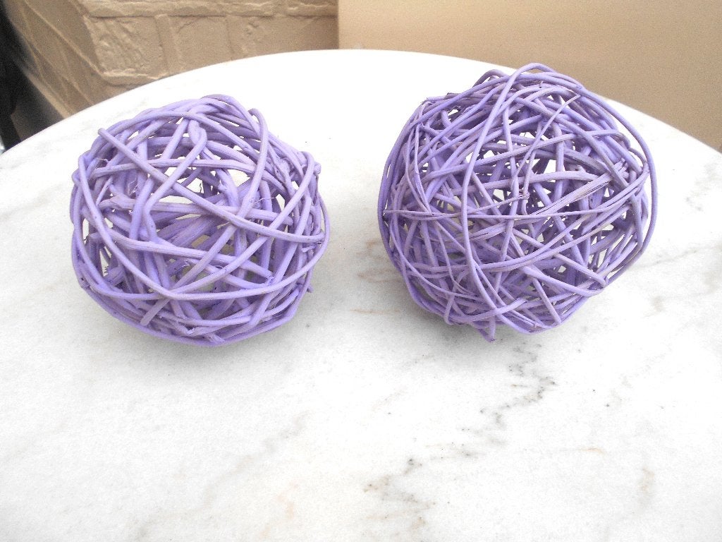 lot de 2 boules decoratives en osier, Huis en Inrichting, Woonaccessoires | Kransen, 13 cm, Nieuw, Ophalen of Verzenden, Ornament