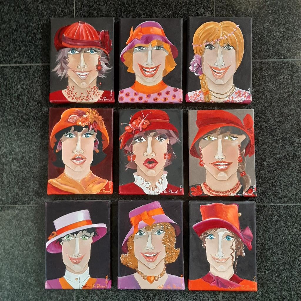 « Le peuple » Sabine Van Paemel, Antiquités & Art, Art | Peinture | Moderne, Enlèvement ou Envoi