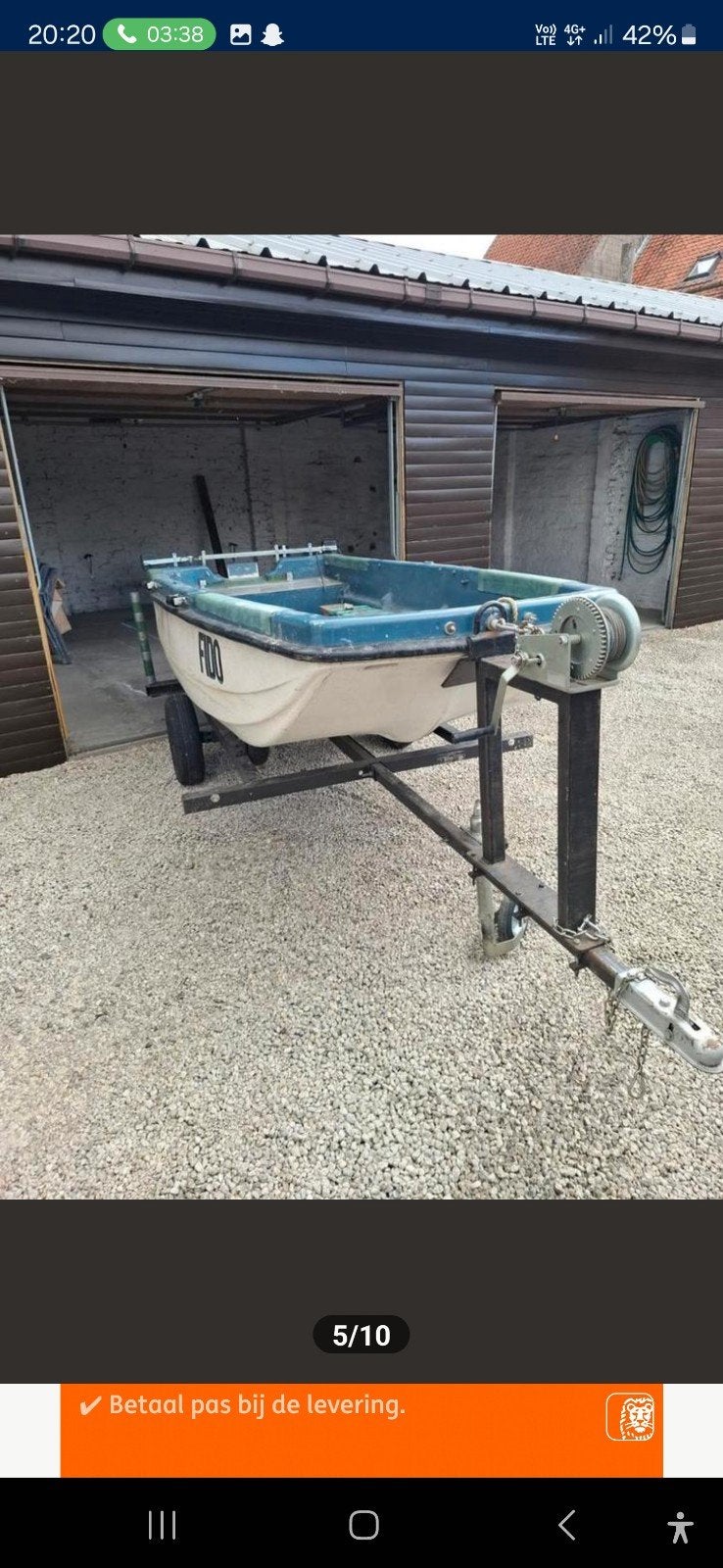 visbootje met fluistermotor, Enlèvement