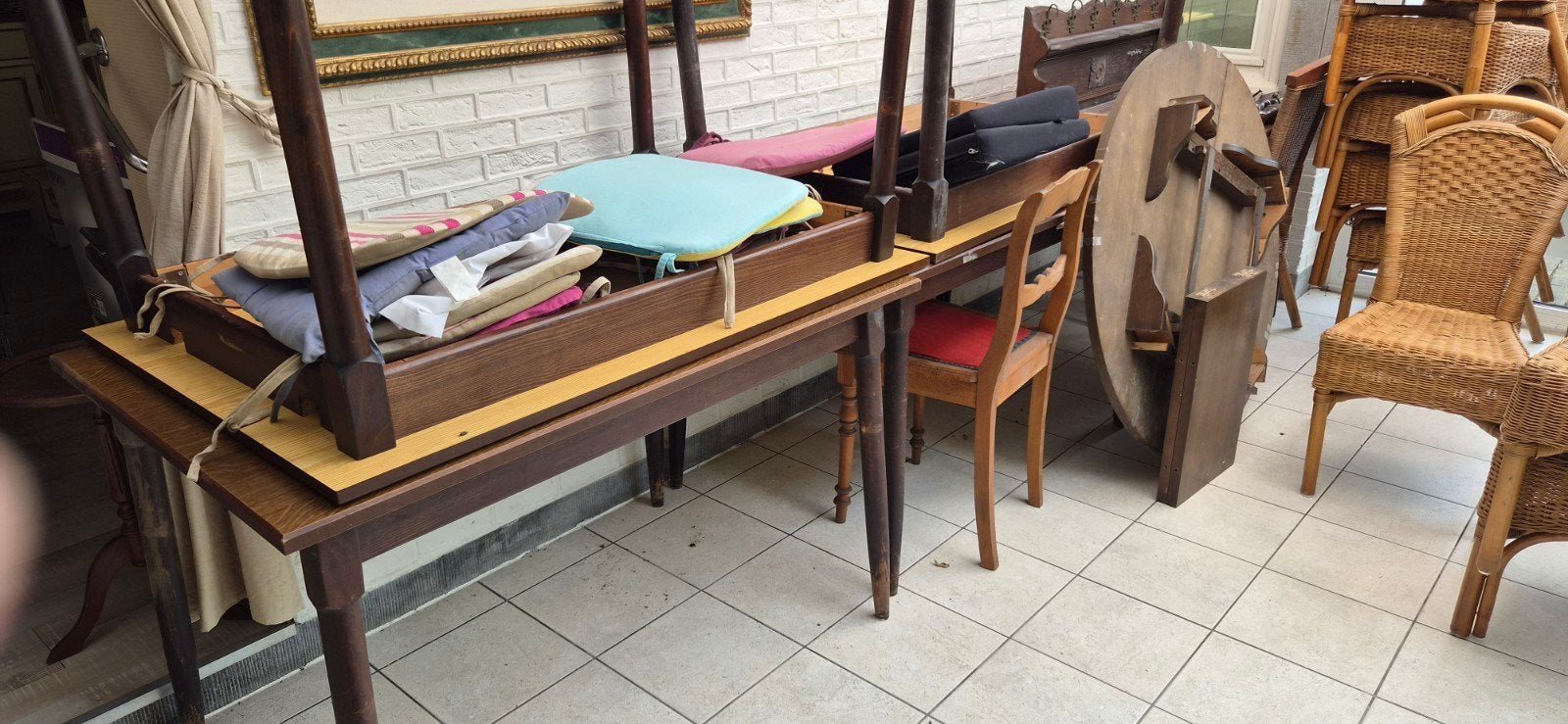 Cafetafels rechthoekig liquidatie, Jardin & Terrasse, Bancs de jardin, Bois, Enlèvement