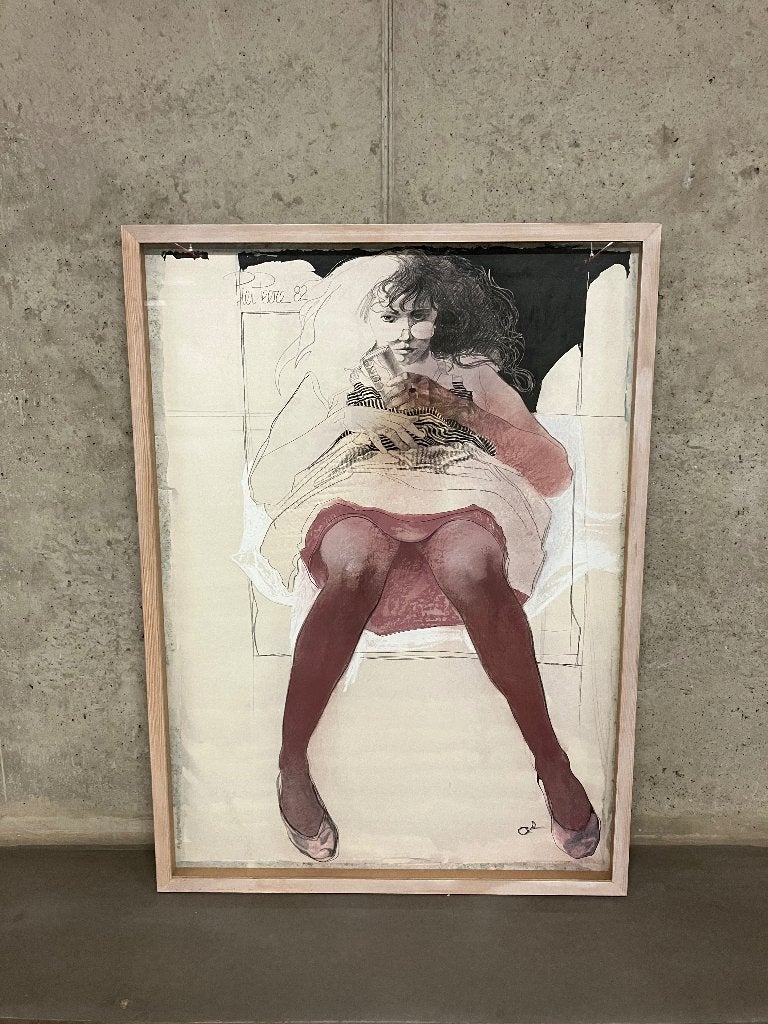 Schilderij "Linde" - PIET PEERE 1982 - 106x145cm, Antiquités & Art, Art | Peinture | Moderne, Pastel, Encadré, Enlèvement, Papier/carton