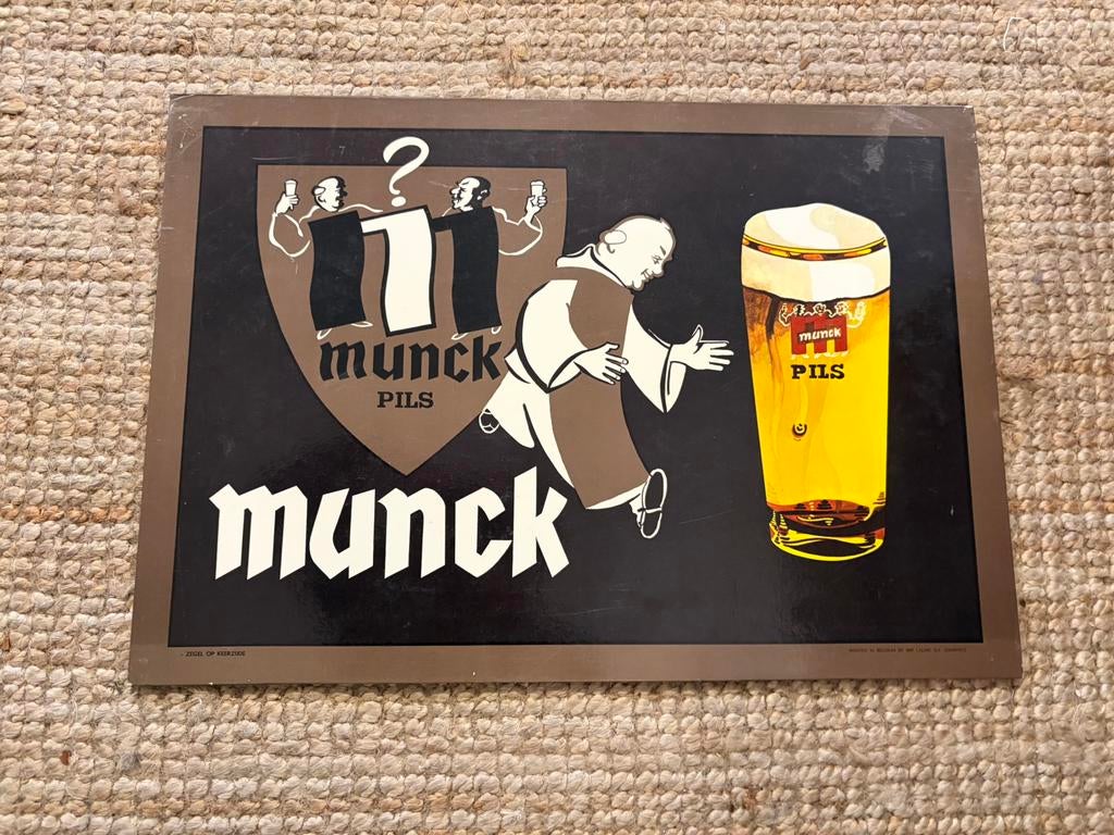 Reclamebord Munck pils te koop, Enlèvement ou Envoi, Comme neuf, Panneau publicitaire