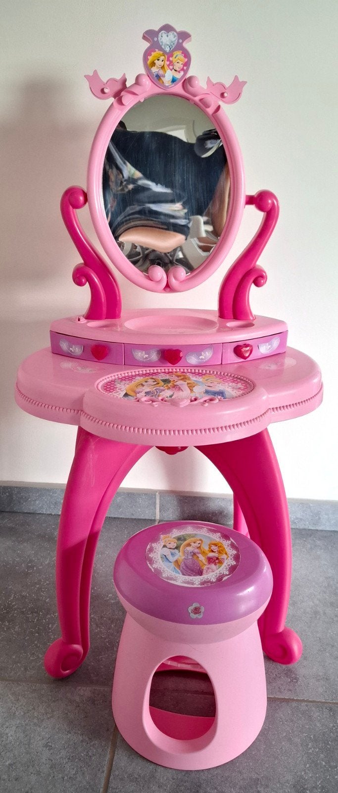 Make-uptafel met krukje, Disney prinsessen, Ophalen, Gebruikt