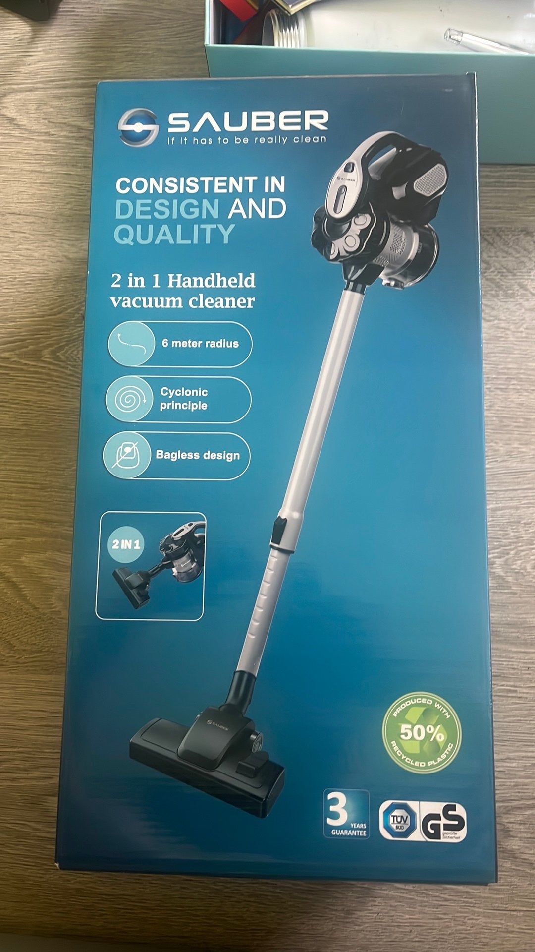 Aspirateur à main 2 en 1 Sauber, cyclonique et sans sac, Electroménager, Enlèvement ou Envoi, Comme neuf