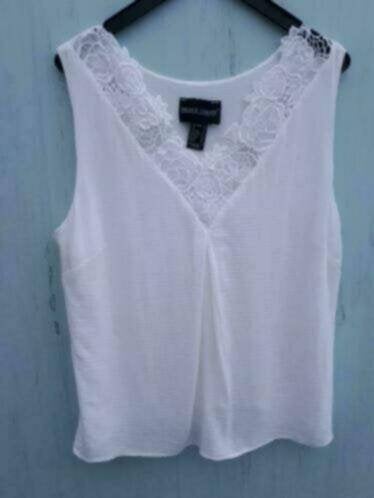 prachtige witte blouse merk Frank Lyman - taille 38, Ophalen