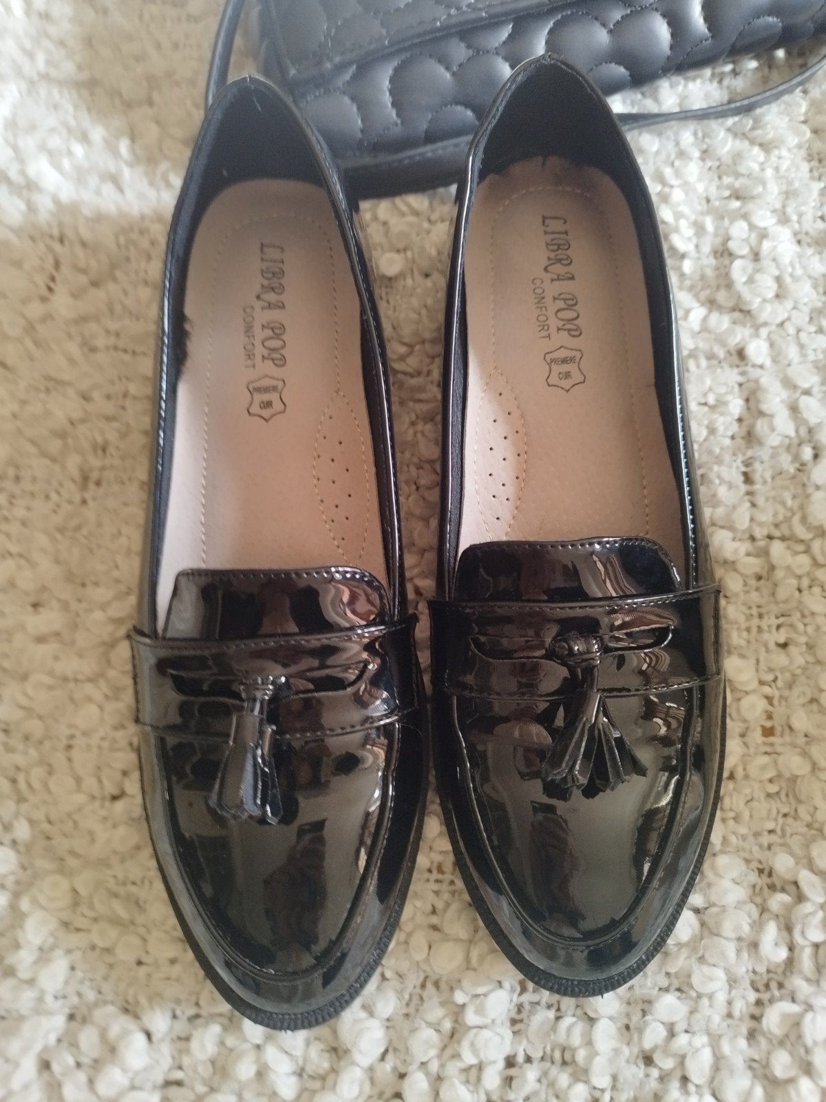 Elegante mocassin van lakleer T. 41, Ophalen, Zwart, Ballerina's, Zo goed als nieuw
