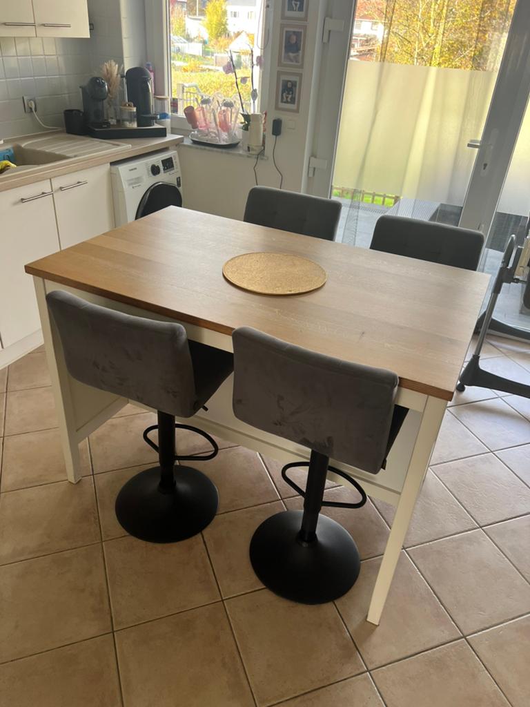 Table haute avec 4 chaises haute, Enlèvement, Comme neuf