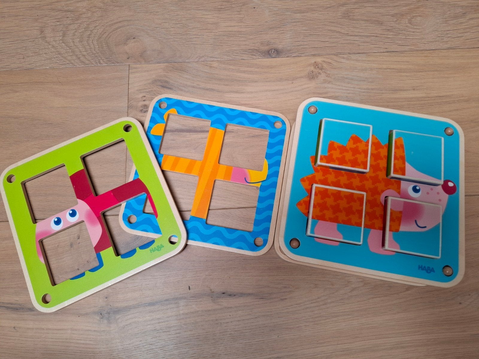 Haba houten blokpuzzel tuindieren, Ophalen of Verzenden