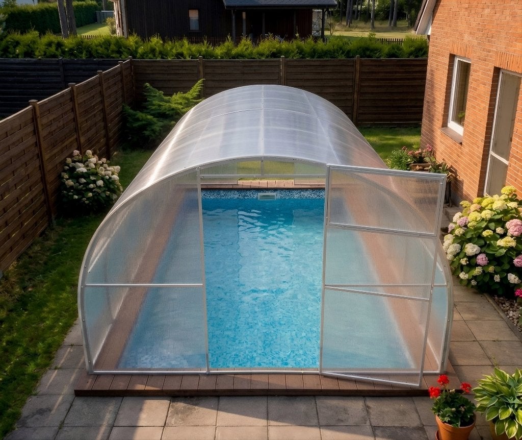 Zwembadoverkapping 3m breed | 4–30m lengte | Polycarbonaat, Tuin en Terras, Verzenden, Nieuw, Overige typen