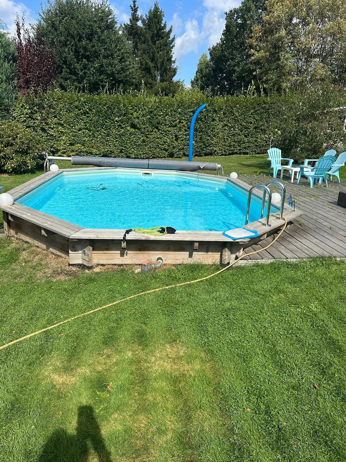 Piscine en bois 6,10x4x1,30, Enlèvement, Utilisé