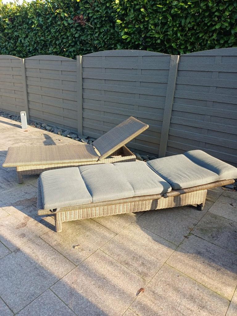 ligbedden 2 stuks, Tuin en Terras, Ligbedden, Ophalen, Zo goed als nieuw, Overige materialen, Verstelbaar