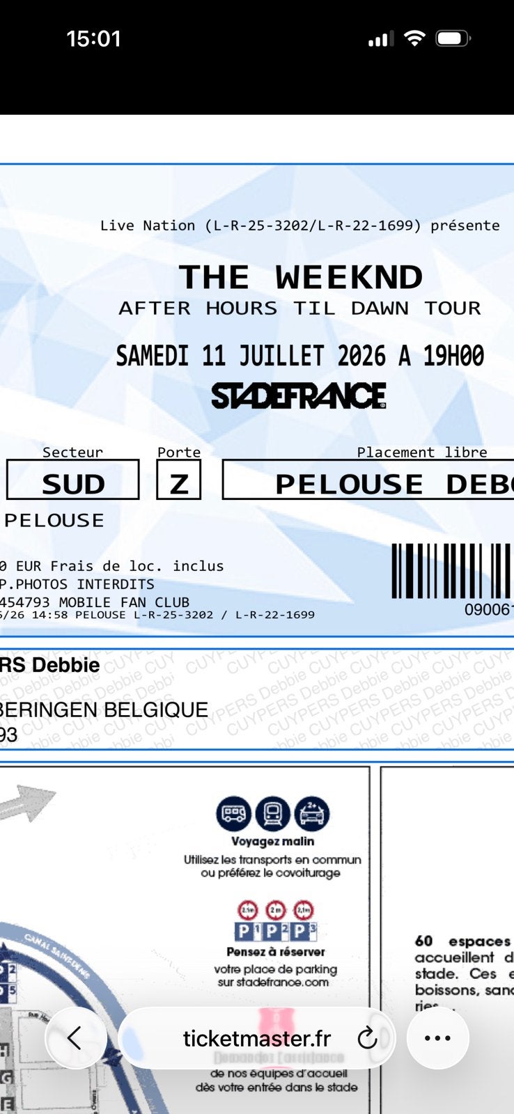 4 billets en vente pour The Weeknd Paris le 11 juillet, Tickets & Billets, Juillet