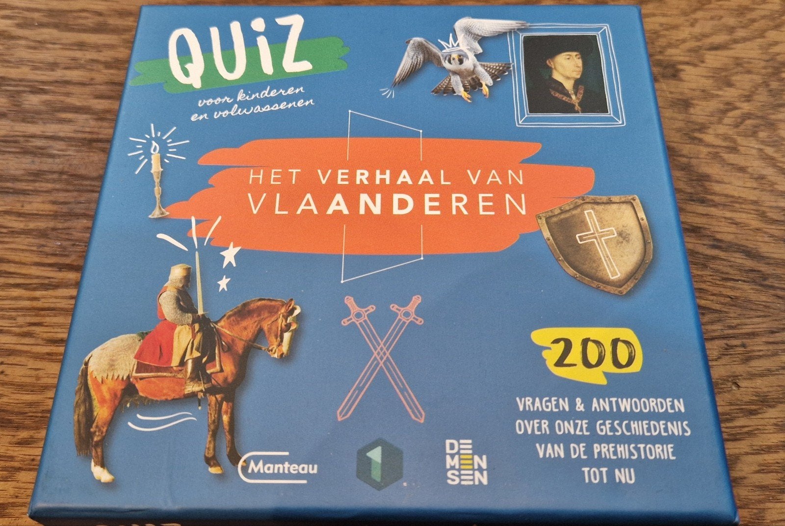 Quiz 'Het verhaal van Vlaanderen' (NIEUW), Vijf spelers of meer, Ophalen, Nieuw, Manteau