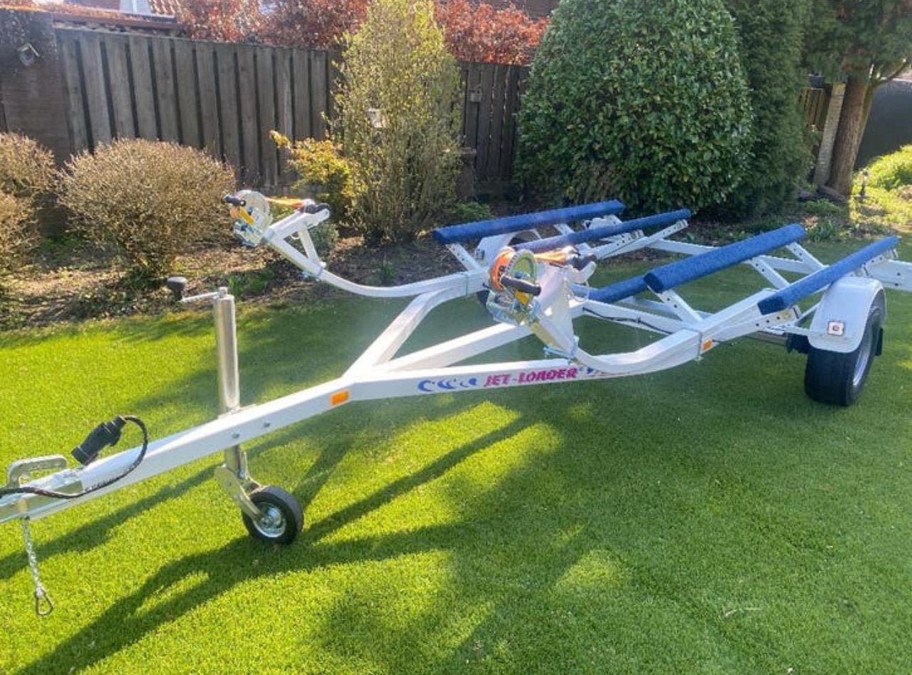 Nieuwe Dubbele Jetloader Trailer voor 2 Waterscooters, Watersport en Boten, Ophalen, Zo goed als nieuw, Jetskitrailer