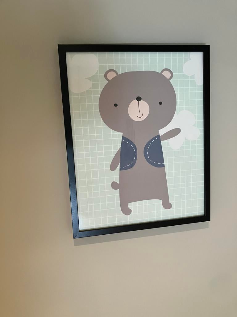Mooie kader + tekening voor in kinderkamer, Ophalen of Verzenden, Zo goed als nieuw